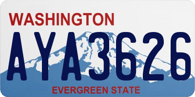 WA license plate AYA3626