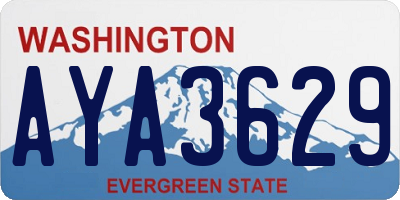 WA license plate AYA3629
