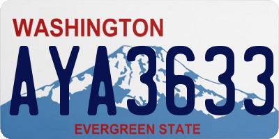 WA license plate AYA3633