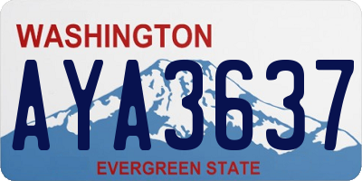 WA license plate AYA3637