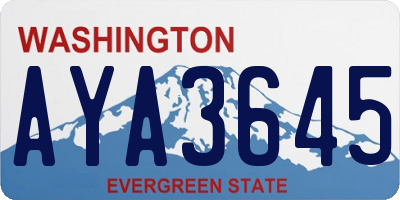 WA license plate AYA3645