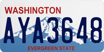 WA license plate AYA3648