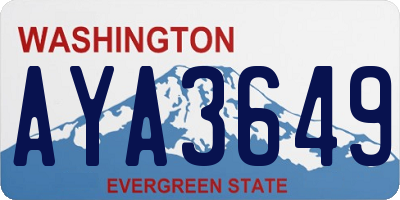 WA license plate AYA3649