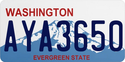 WA license plate AYA3650