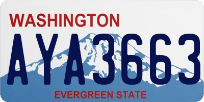 WA license plate AYA3663