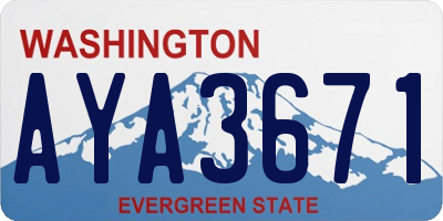 WA license plate AYA3671