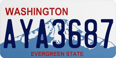 WA license plate AYA3687