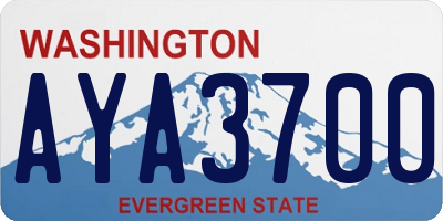 WA license plate AYA3700