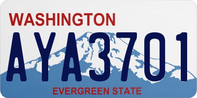 WA license plate AYA3701
