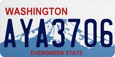 WA license plate AYA3706