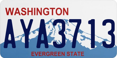 WA license plate AYA3713