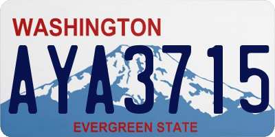 WA license plate AYA3715