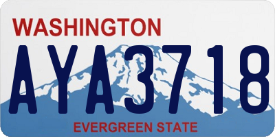 WA license plate AYA3718