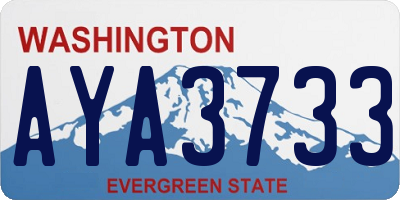 WA license plate AYA3733