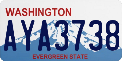 WA license plate AYA3738