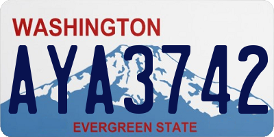 WA license plate AYA3742