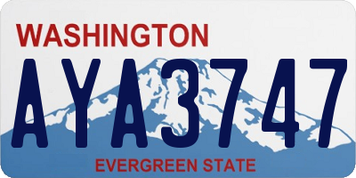WA license plate AYA3747