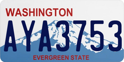 WA license plate AYA3753