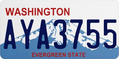 WA license plate AYA3755