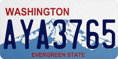 WA license plate AYA3765