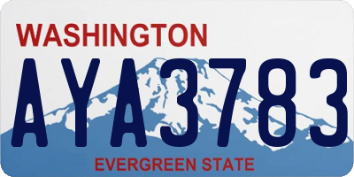 WA license plate AYA3783