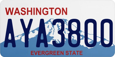 WA license plate AYA3800