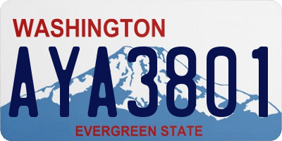 WA license plate AYA3801