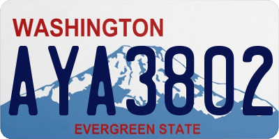 WA license plate AYA3802