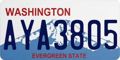 WA license plate AYA3805