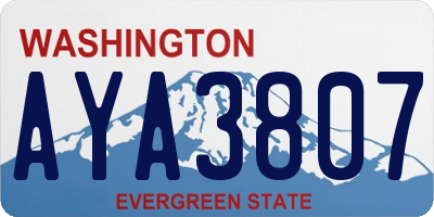 WA license plate AYA3807