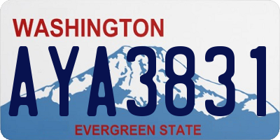 WA license plate AYA3831