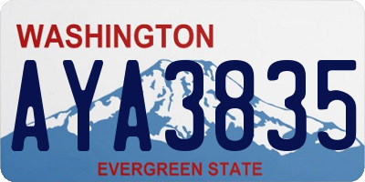 WA license plate AYA3835