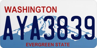 WA license plate AYA3839