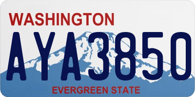 WA license plate AYA3850