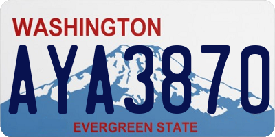 WA license plate AYA3870
