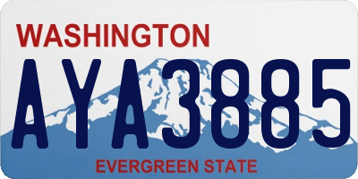 WA license plate AYA3885