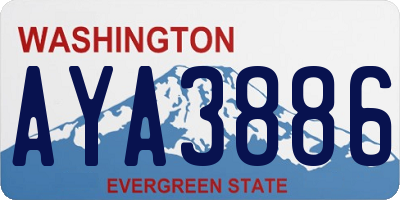 WA license plate AYA3886