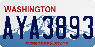 WA license plate AYA3893