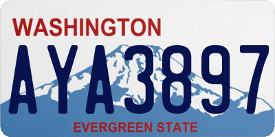 WA license plate AYA3897