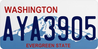 WA license plate AYA3905