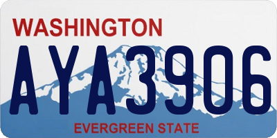 WA license plate AYA3906