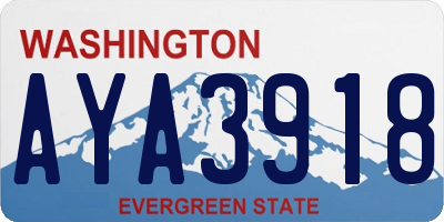 WA license plate AYA3918