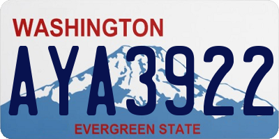 WA license plate AYA3922