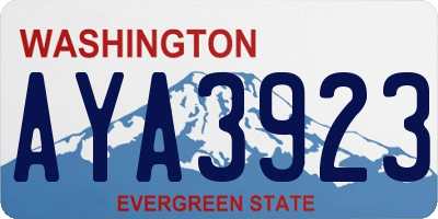 WA license plate AYA3923