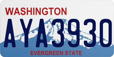 WA license plate AYA3930