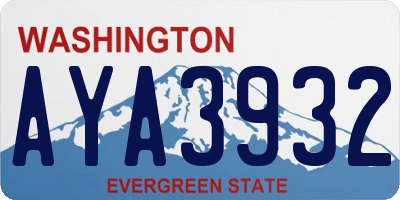 WA license plate AYA3932