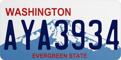 WA license plate AYA3934