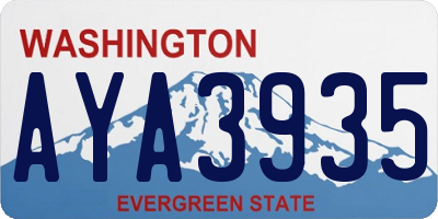 WA license plate AYA3935