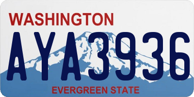 WA license plate AYA3936