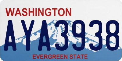 WA license plate AYA3938
